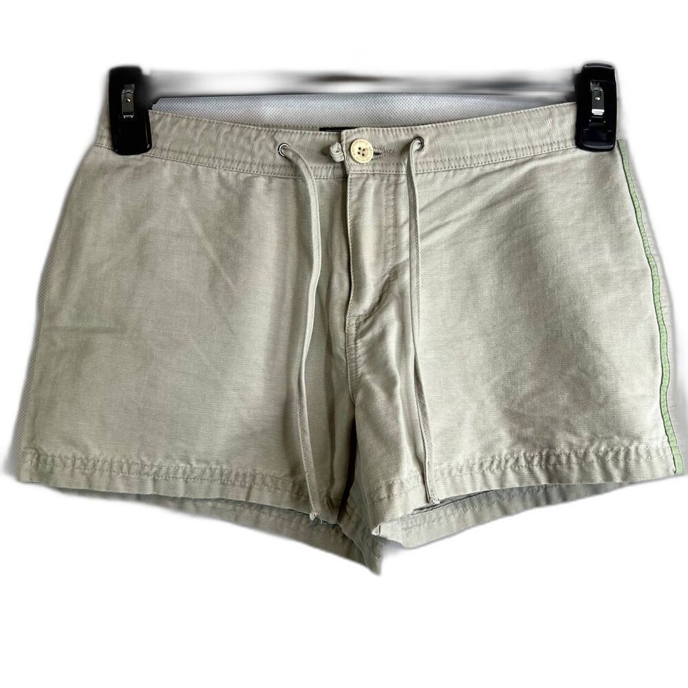 Weathervane Jeanswear Beige Retro Y2K Shorts with Side Stripe JRS Size 5